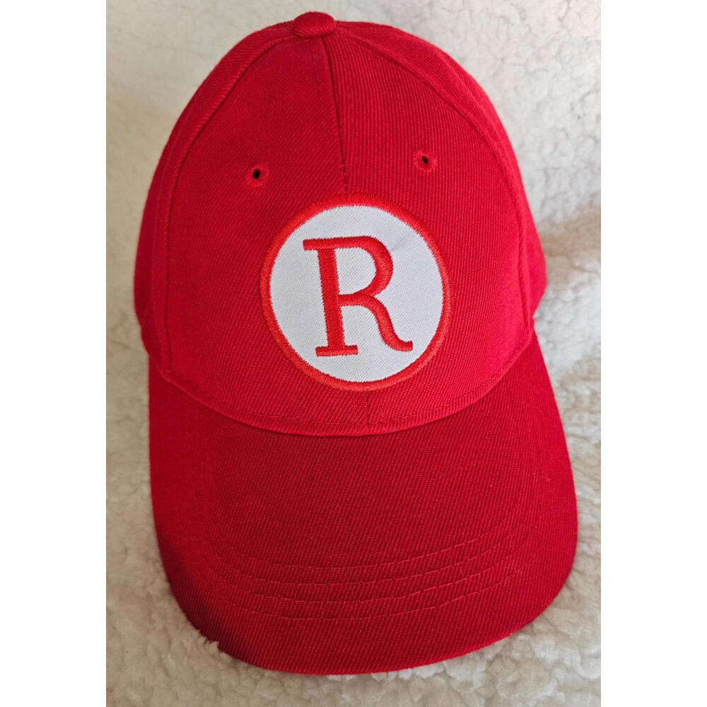 A League of Their Own Rockford Peaches R Baseball Cap Hat Strap Red Embroidered